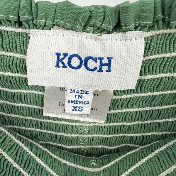 KOCH Erica Shorts Women's Size XS Skirt Skort Pleated Green Pull On Smocked Boho - Image 8