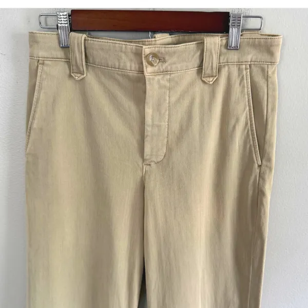 Faherty Women's Coastline Stretch Chino Wide Leg Casual Cotton Khaki‎ Pants Sz 4 - Image 5