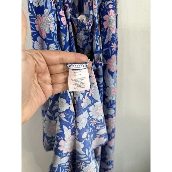 Abel the Label Blue Bell Cottage Floral Maxi Halter Backless Tie Back Dress Sz M - Image 13