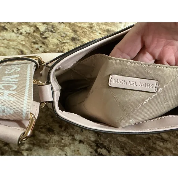 Michael Kors Jet Set Small Logo Crossbody Powder Blush Wide Strap 35T5GTVC5V - Image 7