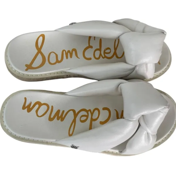 Sam Edelman White Knotted Slide Sandals 7.5 - Image 6