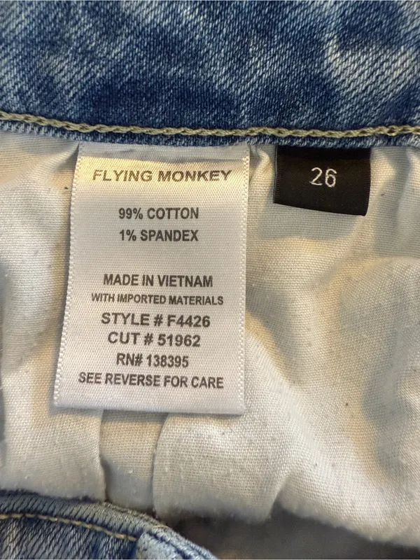 Flying Monkey High Rise Wide Leg Jeans Light Wash Women’s Size 26 - Image 7