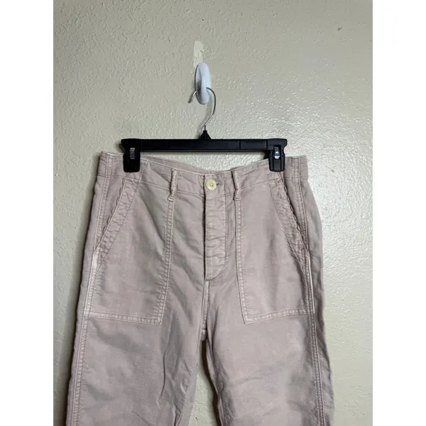 The Great. The Ric Rak Pant size 24 Blush Pink Cropped Utility Scalloped Trim - Image 6