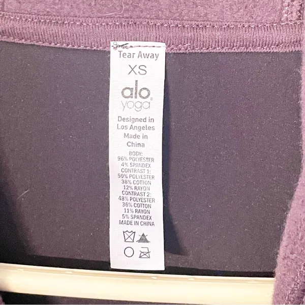 ALO YOGA Size XS Purple‎ Aloluxe Velour Hoodie Hooded Sweatshirt Pullover - Image 3