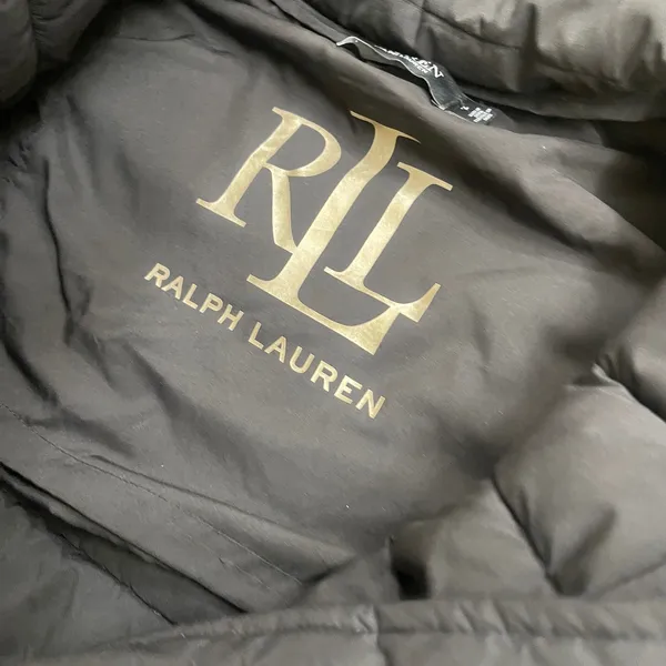 Lauren Ralph Lauren Womens Black Quilted Puffer Jacket BLACK LABEL Hood Size M - Image 5
