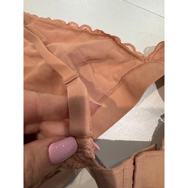 Old Navy Women Medium Lace‎ Trim Bralette Pink Peach Adjustable Strap - Image 7