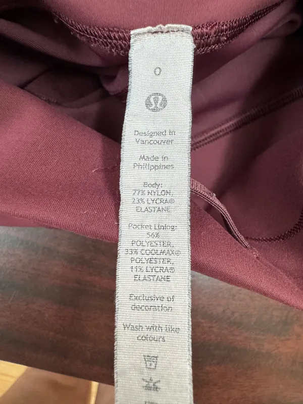 Lululemon Burgundy Leggings Size 0 - Image 3