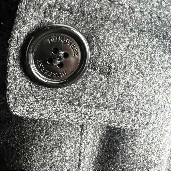 Burberry London Wool Cashmere Coat Gray Long Wrap Collar Back Belt UK 6 US 4 - Image 16