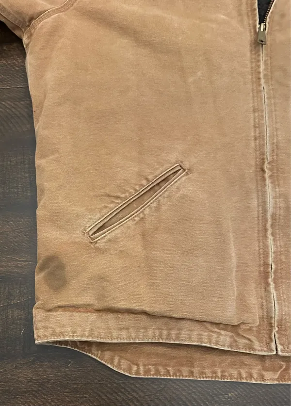 Carhartt J141-211 Washed Duck Sierra Sherpa Lined Jacket Sz Large L Tall Tan - Image 9