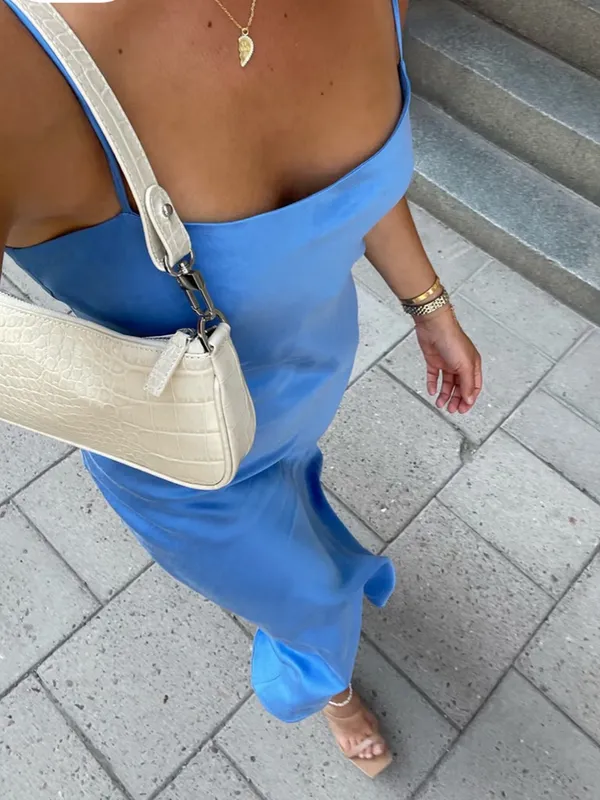 Djerf Avenue Dream Midi Dress in Sky Blue Size XXS - Image 3