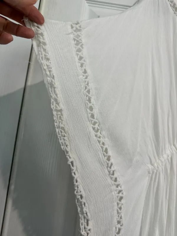 RAVIYA Lace Detail Cream White Swimsuit Coverup Cover Up Size Large - Image 3