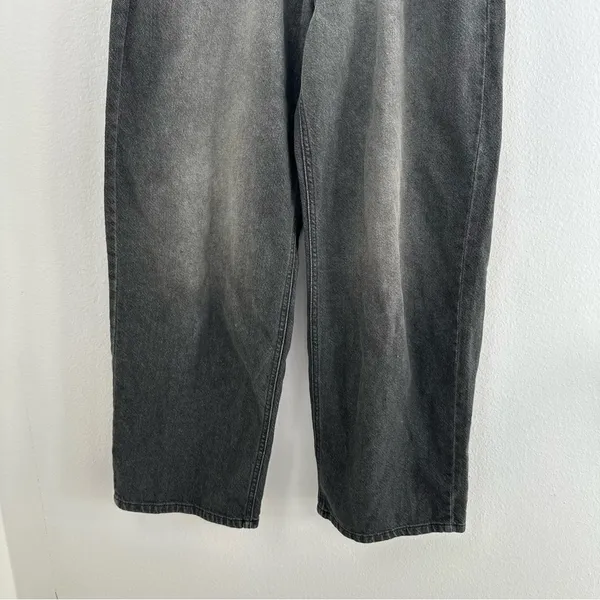 Lewkin Wide Leg Black Wash Jeans High Rise Korean Minimalist - Image 3