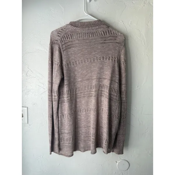 Knox‎ Rose Women's Mauve Knit Open Cardigan Sweater M Lightweight Boho Casual - Image 5
