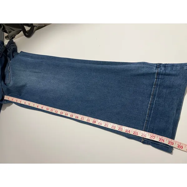 Vervet High Rise Wide Leg Jeans Size 25 Blue Stretch Denim Patch Pocket - Image 7