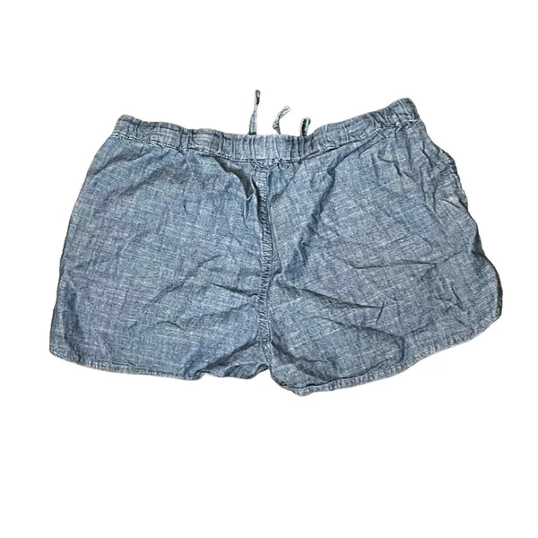 J.Crew Chambray Blue Shortie Shorts Women's XXS Drawstring Waist Split‎ Side Hem - Image 8