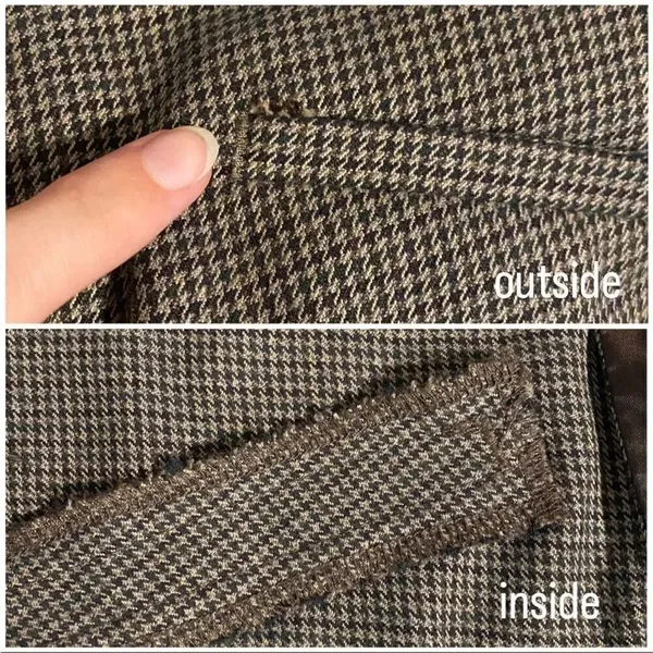 Zara Basic Brown Mini Houndstooth Check High Rise Trouser Pants - Image 3