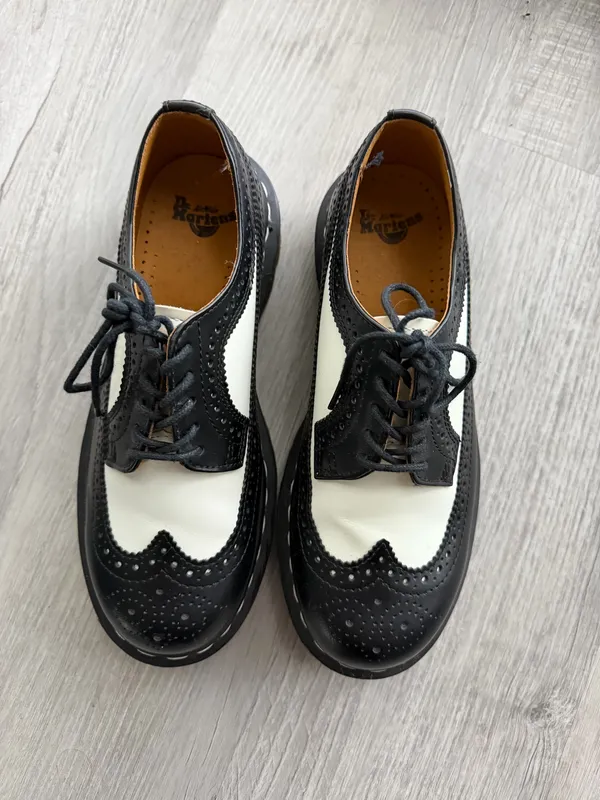 Dr. Martens black and white leather loafers - Image 3