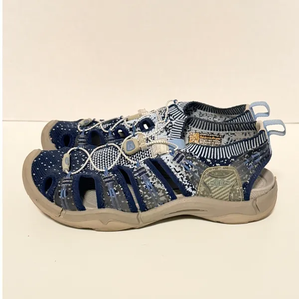Keen EVOFIT ONE Sandals Sz 6 Blue Knit Bungee Lace Outdoor Water Shoes Gorpcore - Image 3