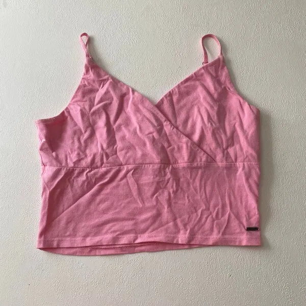 Hollister Must Have Collection L Pink Wrap Front Cami Tank Top Y2K - Image 2