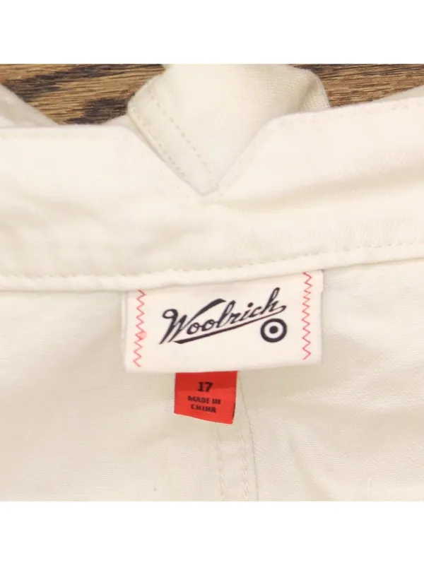 Woolrich X TGT Mid-Rise Barrel Leg Cargo Denim Jeans Pants Cream Off White 17 - Image 3