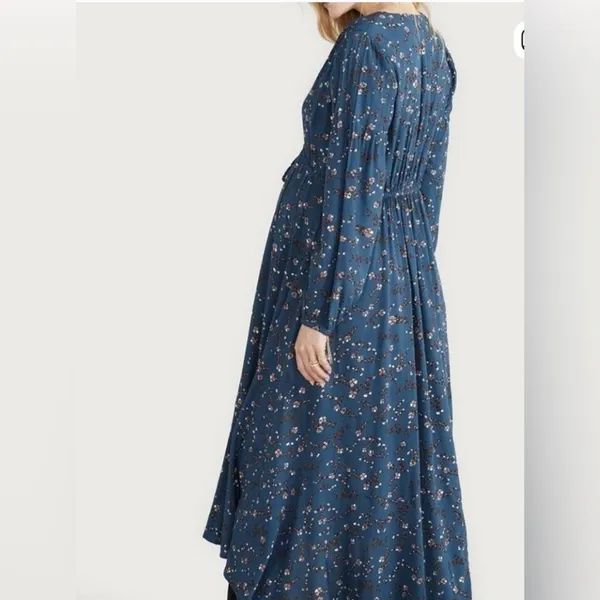 Hatch The Shana‎ Midi Maternity Dress Moroccan Blue Multi Floral Size 2 Medium - Image 2