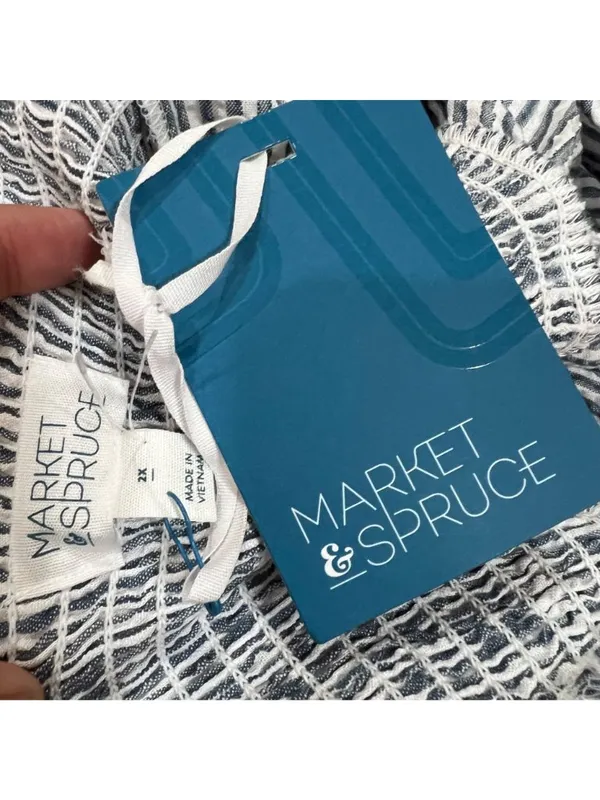 Market Spruce Coastal Nautical Striped Maxi Sun Dress Blue White Size 2X NWT - Image 10