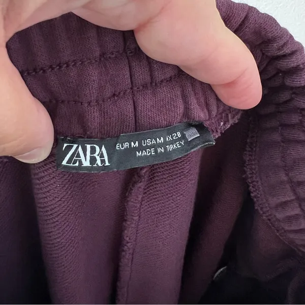 Zara Women’s Purple Preppy Cozy Joggers Sweatpants‎ Size Medium - Image 2