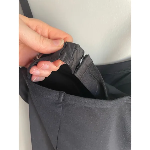 Capezio Black‎ Bodysuit Scoop Neck Spaghetti Strap Snap Crotch Size L with Bra - Image 3