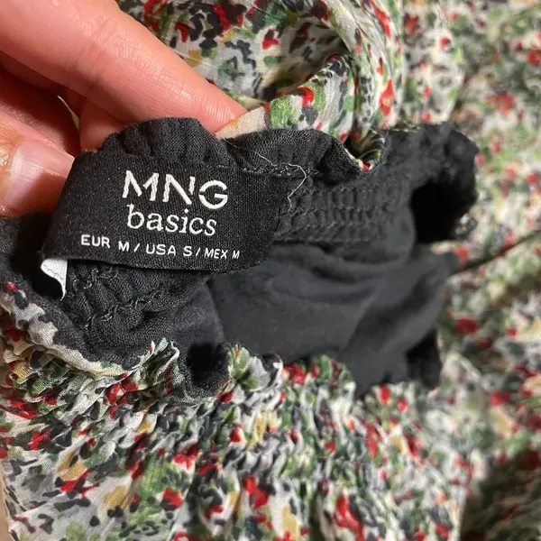 MNG Basics Floral Maxi Skirt Size M Green Red White - Image 3