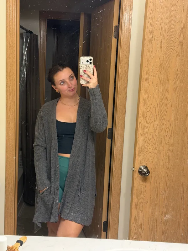 Free People Grey Knit Cardigan - Image 4