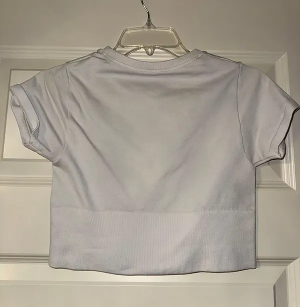 Arie White Athletic Crop Top  - Image 3