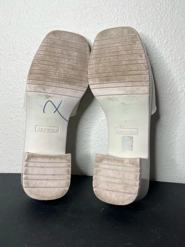 Coach Scarlett Rubber Block Heel Sandal Mule in Ivory Size 8 - Image 8