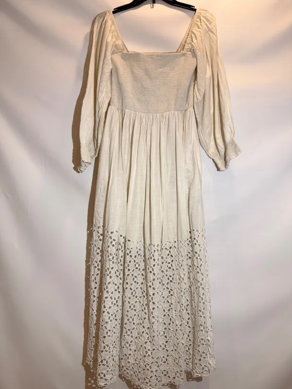 Free People Perfect Storm Black Embroidered Sheer Lace Midi Dress Size M - Image 3