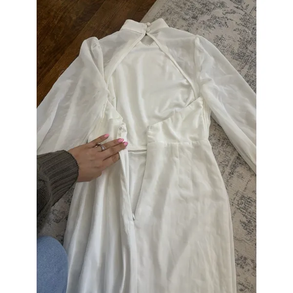 Lulus Graceful Love White Long Sleeve Backless Mermaid Maxi Dress Size Small - Image 7