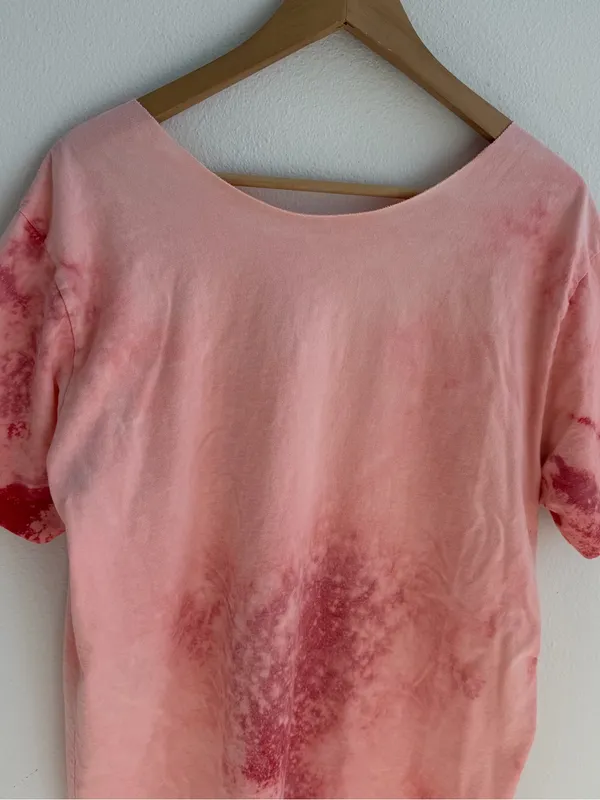 Bleached grunge off the shoulder pocket tee Red Size L - Image 9