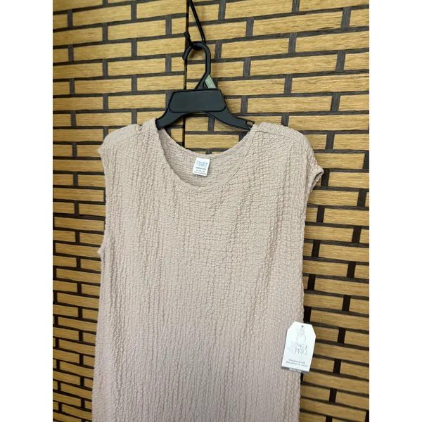 Time‎ And Tru Tan Textured Midi Dress Maternity Size XL - Image 3