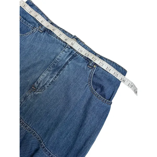 Risen Jeans Blue Denim High Low Tiered Ruffle Maxi Skirt RDS6280 Large‎ - Image 6