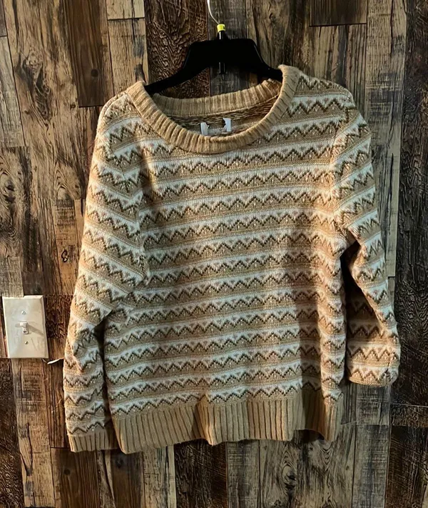 Women's Cottage Cottagecore Geometric Sweater Size Large - Image 2