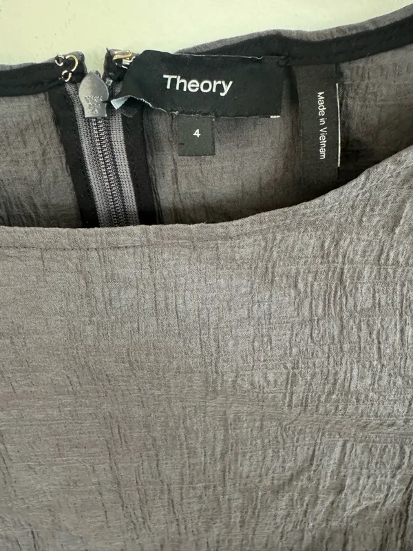 Theory Charcoal Gray Boatneck Mini Dress - Image 7