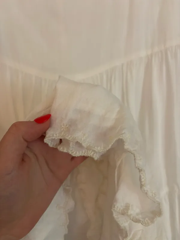 Aritzia Wilfred white flowy mini dress - Image 4