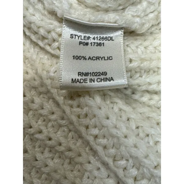 Skies Are Blue Small Oatmeal‎ Sweater Criss Cross Back Chunky Knit Cozy Casual - Image 10