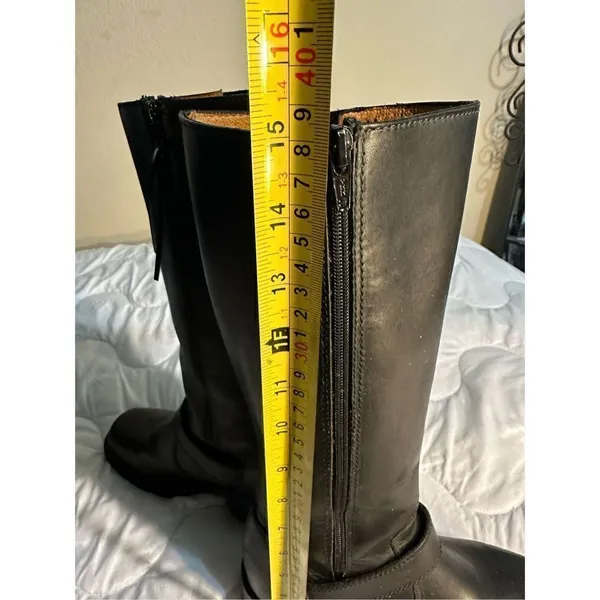 FRYE Black Leather Riding Boots Size 5.5 B with Zipper - Image 12