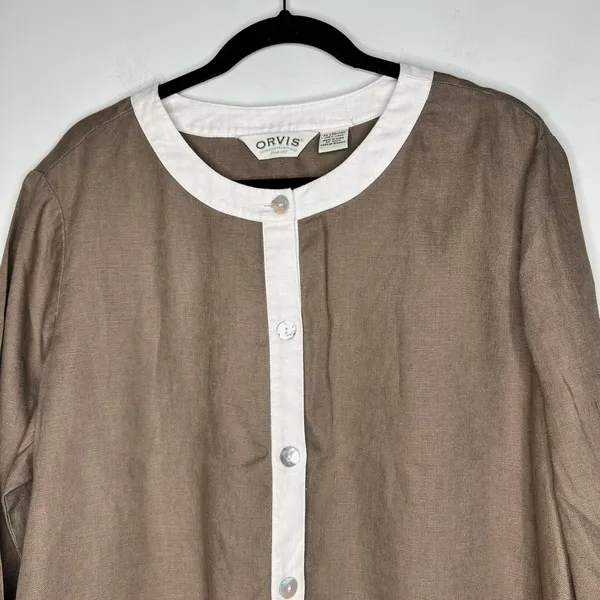 Orvis Linen Blouse Size XL - Image 4
