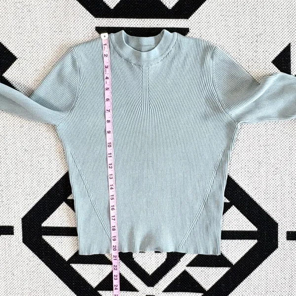Future Collective Ribbed Knit Flare Sleeve Sweater in Sage Green Large - Image 3