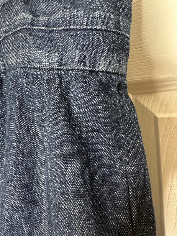 7 For All Mankind Denim Mini Dress Size Small 100% Cotton Y2K Spaghetti Strap - Image 5