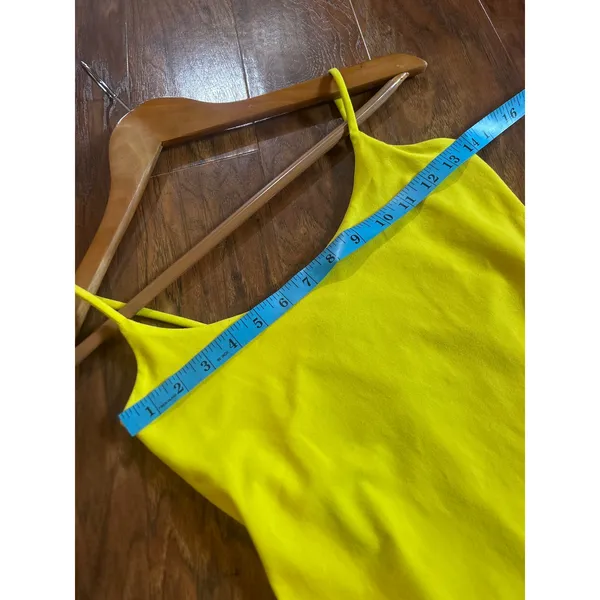 SUSANA MONACO Essential Slip Dress Mini Scoop Neck Sexy Sz S Small Lemon Yellow - Image 6