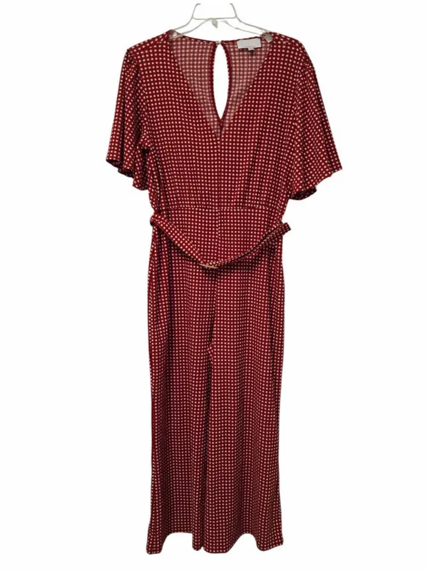 Anthropologie Margaret Belted red Jumpsuit romper 12 - Image 7