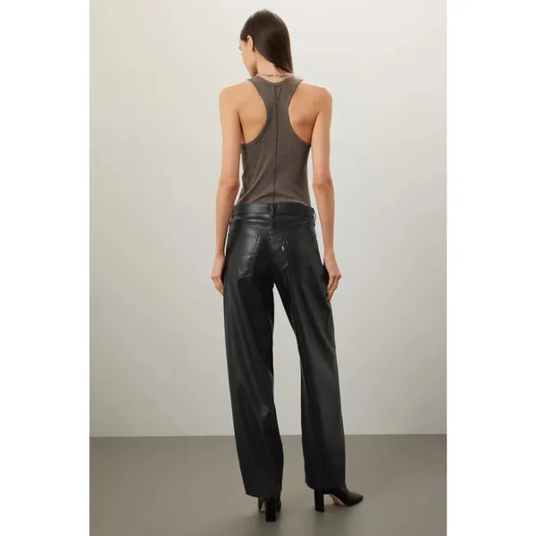 RTR Levi's Black Faux Leather Baggy Straight Pants Size 27 4 Solid black - Image 2