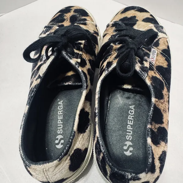 Superga velvet cheetah leopard tennis shoes sneakers womens 7.5/38 - Image 4
