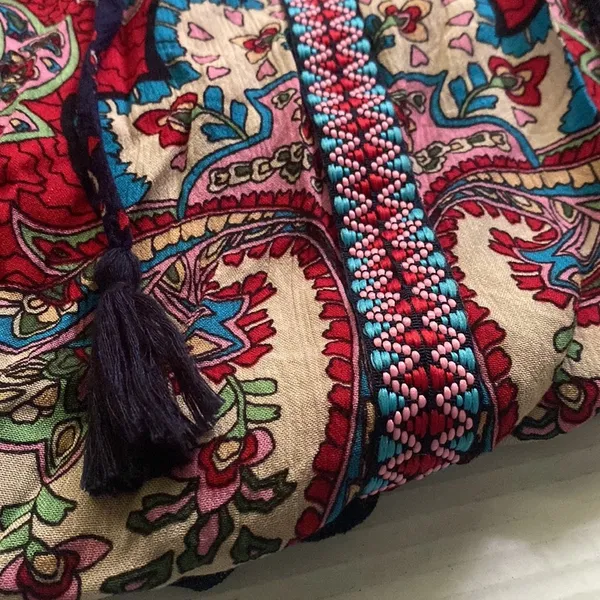 Bila sleeveless multicolored paisley floral boho tunic tank, size large - Image 2